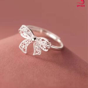 Sterling Silver Bow Adjustable Ring Classic & Elegant Gift for Women