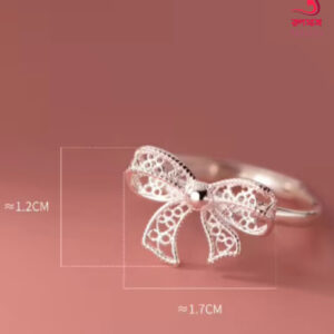 Sterling Silver Bow Adjustable Ring Classic & Elegant Gift for Women