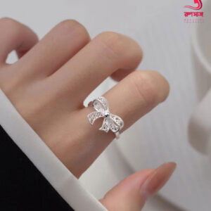 Sterling Silver Bow Adjustable Ring Classic & Elegant Gift for Women